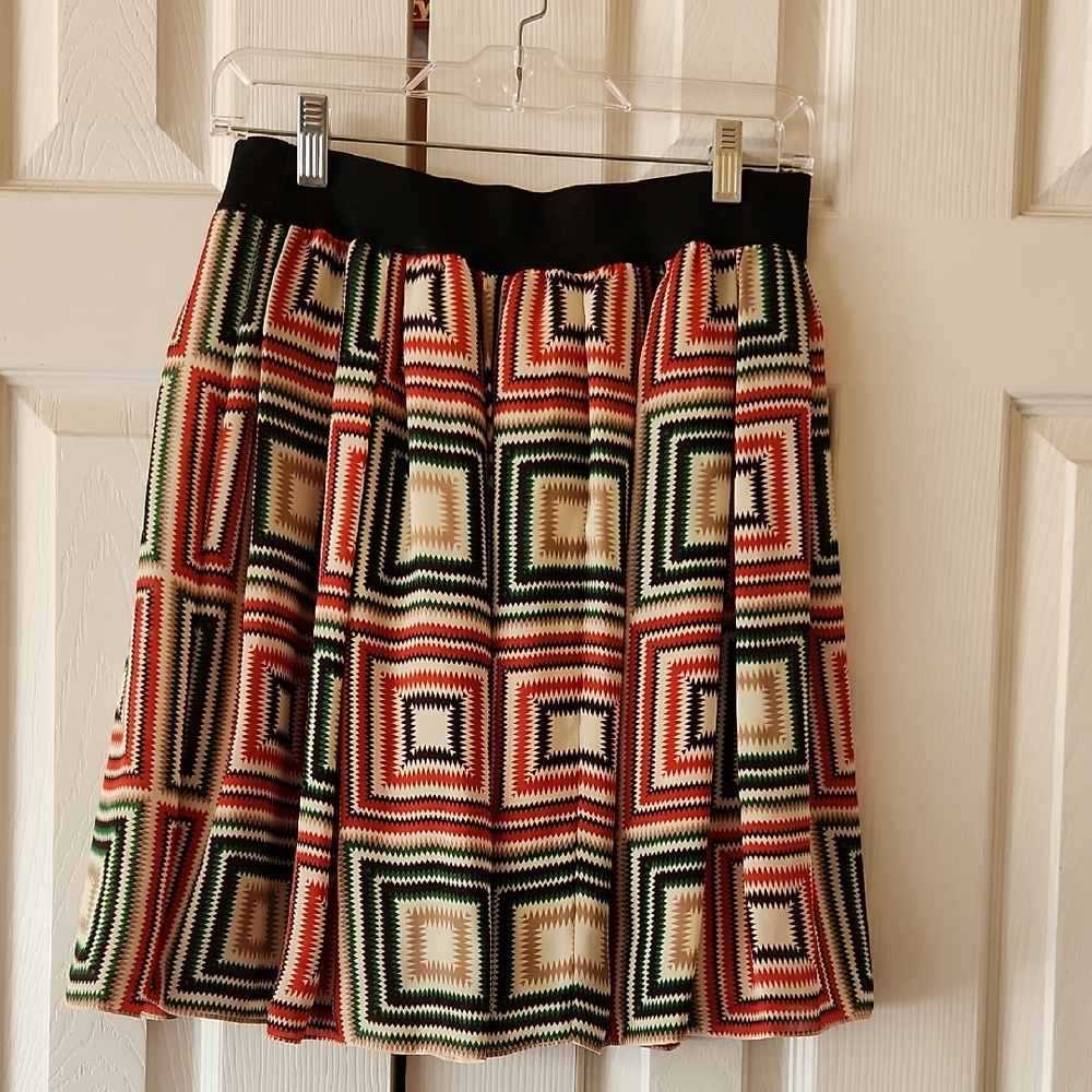 Geometric Patterned Skirt - Multicolor